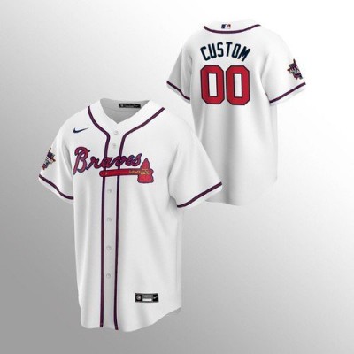 Atlanta Braves Custom Men's Nike 150th Anniversary 2021 World Series Game MLB Jersey White